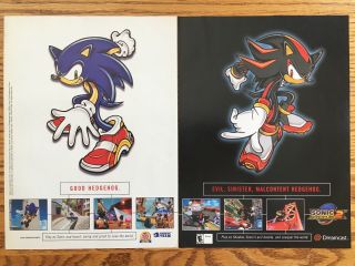 Sonic Adventure 2 Dreamcast Gamecube 2001 Video Game Poster Ad Advert Art Print