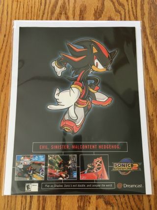 Sonic Adventure 2 Dreamcast Gamecube 2001 Video Game Poster Ad Advert Art Print 2