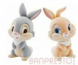 Thumper And Miss Bunny Flocking Finish Figure H 80 Mm Disney Bumbi