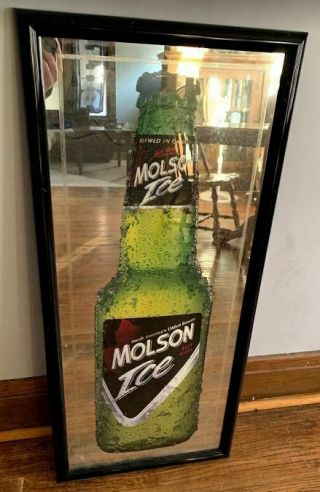 Vintage Molson Ice Mirror Beer Sign