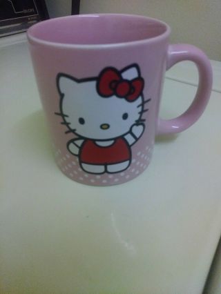Hello Kitty 1976,  2011 Double Sided Design Sanrio Pink Ceramic Coffee Mug 2