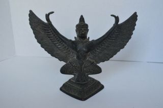 Antique Thai Heavy Bronze Figure Of The Garuda Winged God