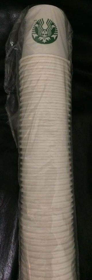 50x Starbucks Classic 4oz Sample Disposable Paper Cups.  Sleeve,  Stickers