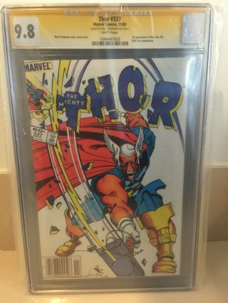 Thor 337 C﻿gc﻿ 9.  8 Ss Signed By Walt Simonson First Beta Ray Bill Newstand