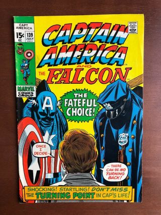 Captain America 139 (1971) 8.  0 Vf Marvel Key Issue Comic Bronze Age Stan Lee