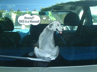 Wolfhound Lover Dog Car Sticker Novelty Gift Collectable With Wiper Wagging Tail