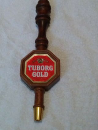 Vintage Tuborg Gold Beer Tap Handle - - Plastic And Wood