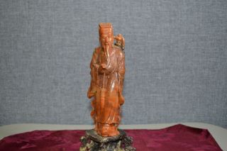 Antique Rare Soap Stone Statue Of The Jade Emperor Of Chinese Mythology