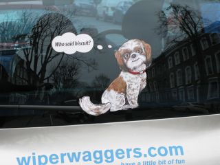 Shi Shi Shih Tzu Dog Lover Car Sticker Novelty Gift Collectable With Wiper Waggi