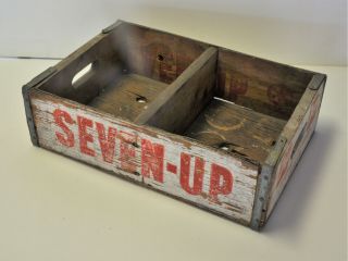 7 Up Vintage Wooden Soda Crate Wood Box - Denver - 12 X 18 Great Patina