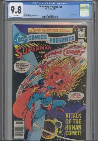Dc Comics Presents 22 Cgc 9.  8: Superman & Captain Comet Pgx 9.  9 Regraded Cgc