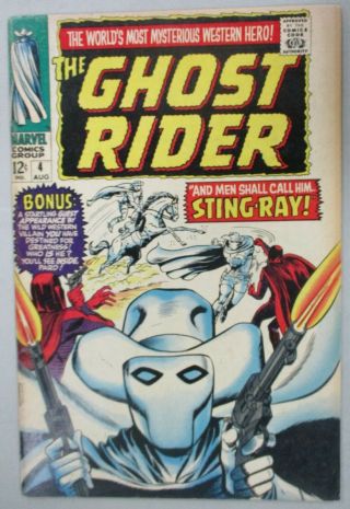 The Ghost Rider 4 1967 2nd App Sting - Ray Silver Age Western Vg/g Marvel Comics
