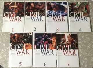 Civil War 1 2 3 4 5 6 7 Complete Mark Millar Steve Mcniven Series 1st Printings