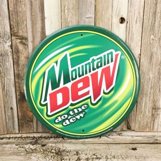 Mountain Dew Do The Dew 12 " Round Metal Tin Sign Vintage Garage Bar Man Cave