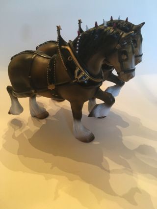 Vintage Rare Anheuser Busch Clydesdale Horses Approximately 9” - Long By 7” - Tall