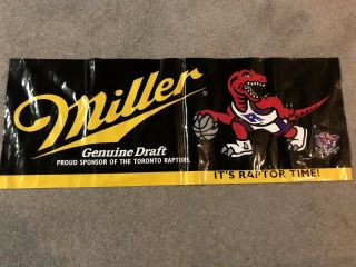 1994 Toronto Raptors - Miller Draft Plastic Vinyl Bar Sign Inaugural Season 95