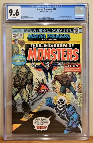 Marvel Premiere 28 Cgc 9.  6 - White Pages 1st App.  Of Legion Of Monsters