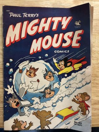 Vintage Paul Terry’s Mighty Mouse Comic Book January 1954 Vol.  1,  No.  49