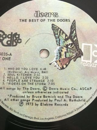 The Doors The Best Of LP Record Album 1973 Elektra Quadra Disc Jim Morrison 5