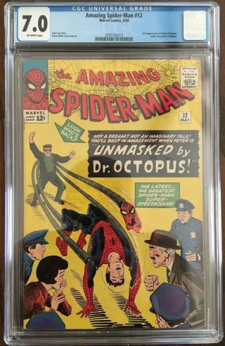 Spider - Man 12 Cgc 7.  0 3rd Doctor Octopus Appearance Off - White Pages