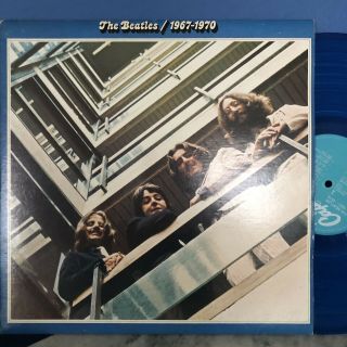 The Beatles 1967 - 1970 Blue Album - Blue Vinyl Ex - Capitol - Inner Sleeves