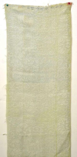 19C Chinese Gauze Silk Embroidery Forbidden Stitch Cuff Sleeve Band Panel Flower 7