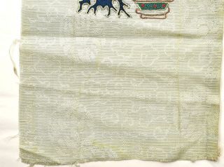 19C Chinese Gauze Silk Embroidery Forbidden Stitch Cuff Sleeve Band Panel Flower 8