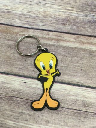 Vintage Retired Tweety Bird Applause 1997 Warner Bros.  Rubber 2.  75 " Key Chain