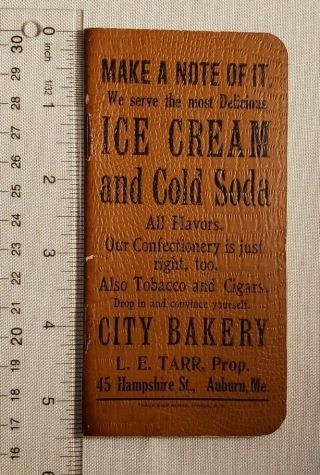 Old Advertising Note Pad City Bakery & Lunchroom 45 Hampshire St.  Auburn,  Maine