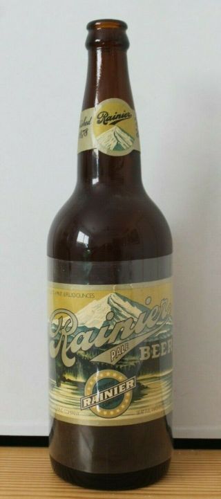 Vintage Rainer Pale Beer Paper Label Bottle 24 Oz