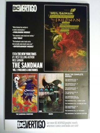 Sandman Universe 1 SIGNED BY SAM KIETH.  DC/Vertigo Comics.  NM 3