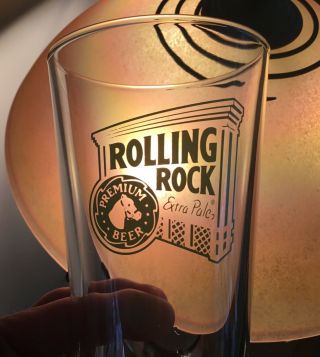 Set Of 4 Old Rolling Rock Beer Bar Glasses Horse Head Latrobe Pa Advertising