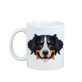 Bernese Mountain Dog Mug With Geometric Dog Enjoying A Cup With My Pup Us