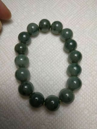 Grade A 100 Natural Burmese Jadeite Jade Beaded Stretchy Bracelet A 91