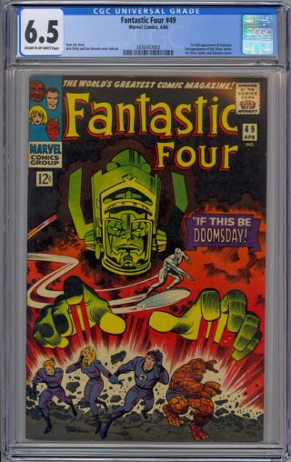 Fantastic Four 49 Cgc 6.  5 F,  Marvel 1966 Silver Surfer Galactus 2030457002