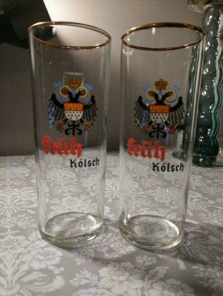 Pair (two) 2 Of Fruh Kolsch German 0.  2l Beer Drinking Glasses