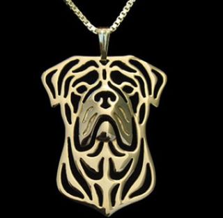 Bull Mastiff Dog Pendant Necklace - Fashion Jewellery - Gold Plated