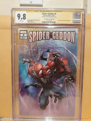 Spider - Geddon 0_cgc 9.  8 Ss_signed By Cover Artist Clayton Crain.  Edition A