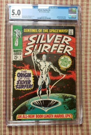 Silver Surfer 1 Cgc 5.  0 (marvel) High Qiliality 5.  0 Looks Better