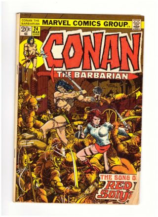 Conan The Barbarian 24 1st Full Appearance Of Red Sonja Vg