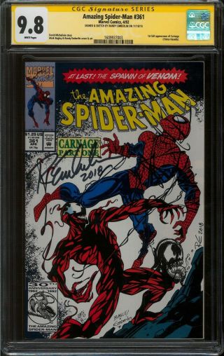 Spider - Man 361 Cgc Ss 9.  8 First Appearance Of Carnage Signed & Sketch