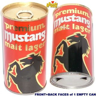 1970 Mustang Malt Lager Black Beauty Horse Red Beer Can Pittsburgh Pennsylvania