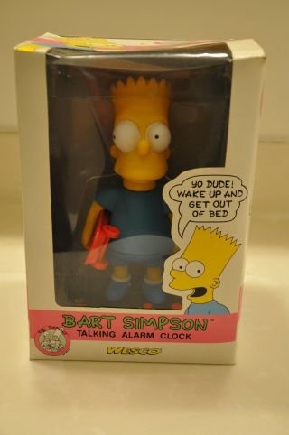 Rare Bart Simpson " Talking Alarm Clock " By Wesco Of United Kingdom/1991=new