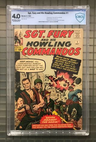 Sgt.  Fury & His Howling Commandos 1 Marvel Comics 1963 Cbcs 4.  0 Nick Fury