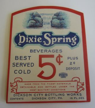 Of 25 Old Vintage - Dixie Springs Soda Labels - Dickson City Pa.