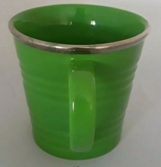 2007 Starbucks Collectible Coffee Tea Mug Cup lime green w/ silver rim 14 Oz 3