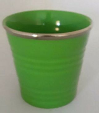 2007 Starbucks Collectible Coffee Tea Mug Cup lime green w/ silver rim 14 Oz 4