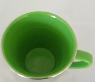 2007 Starbucks Collectible Coffee Tea Mug Cup lime green w/ silver rim 14 Oz 5