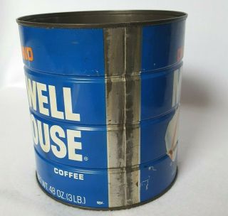 Vintage Metal Maxwell House Coffee Can 3 Pound Size No Lid 3