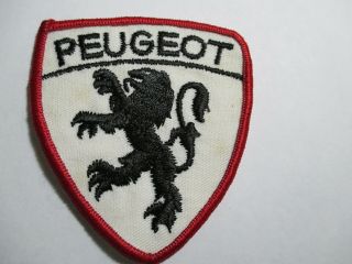 Peugeot Patch Vintage,  NOS 2 3/4 x 3 1/8 INCHES RARE BLACK,  WHITE RED 3